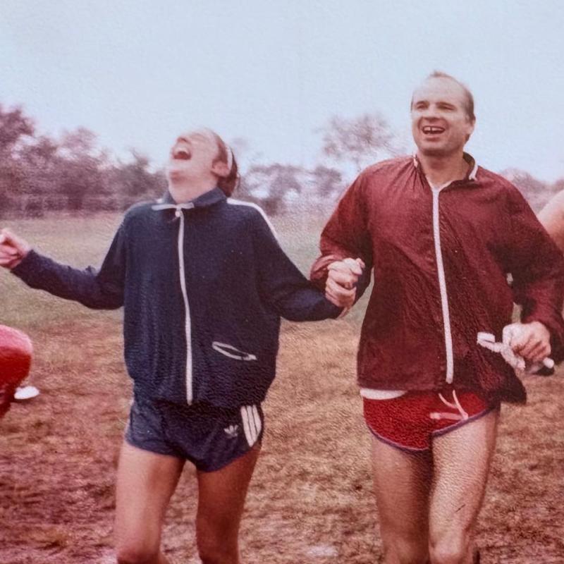 Barbara Heller Divine and Bob Edgerton finish the Lewes Marathon in 1977. SUBMITTED PHOTO